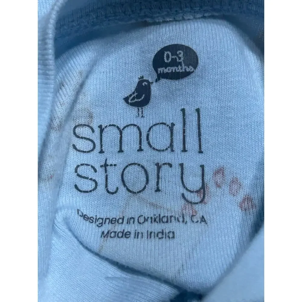 Small Story Cookies and milk footie pajamas size 0-3 months Organic cotton